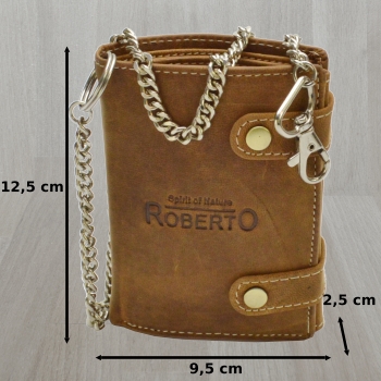 Wild Things Edition Herren Biker Geldbörsen mit RFID Schutz Hosenkette und Riegelverschluss (Hochf. braun)
